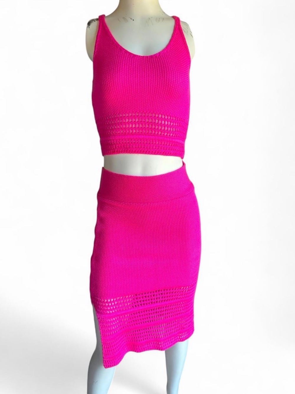 NWOT AQUA 2 pc midi skirt cropped top set